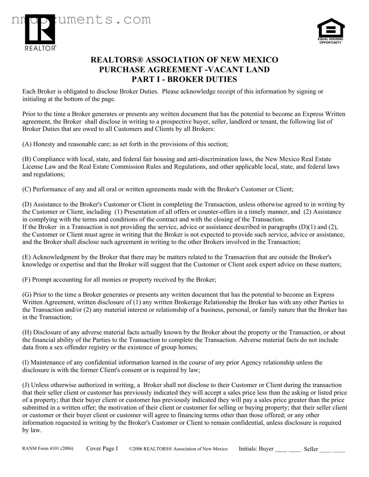 Printable New Mexico Agreement Land Form in PDF