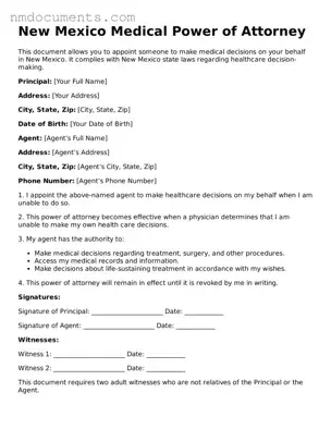 Valid New Mexico Medical Power of Attorney Document