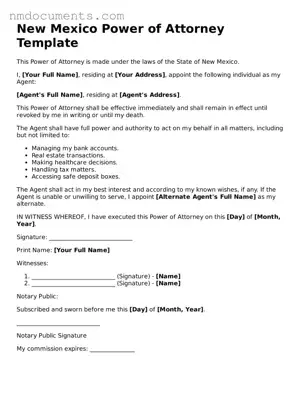Valid New Mexico Power of Attorney Document